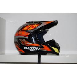 Casco nolan cross arancio e nero con visiera tg s