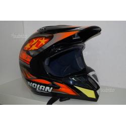 Casco nolan cross arancio e nero con visiera tg s