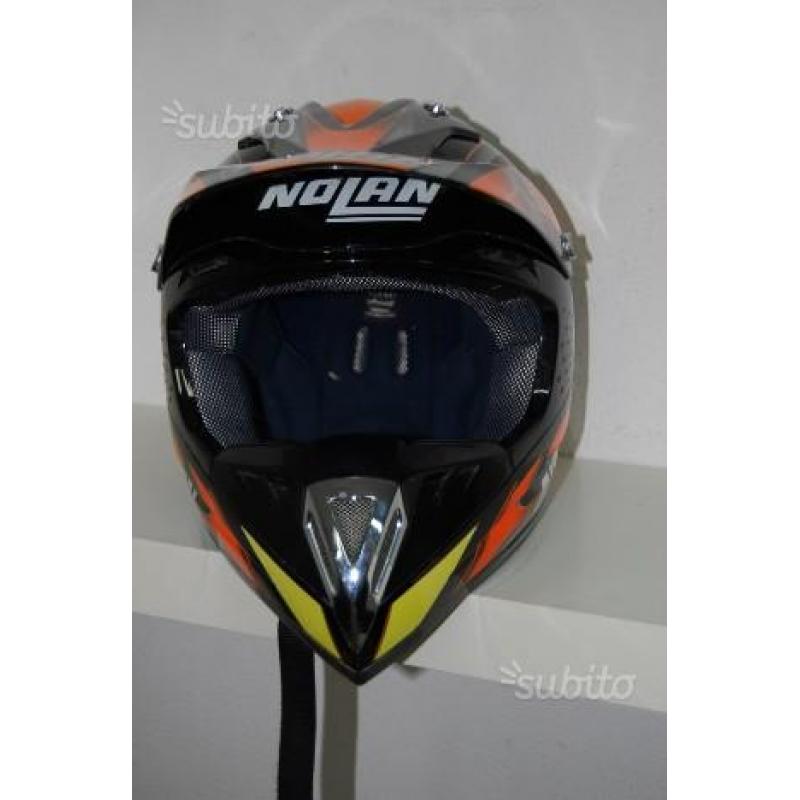 Casco nolan cross arancio e nero con visiera tg s