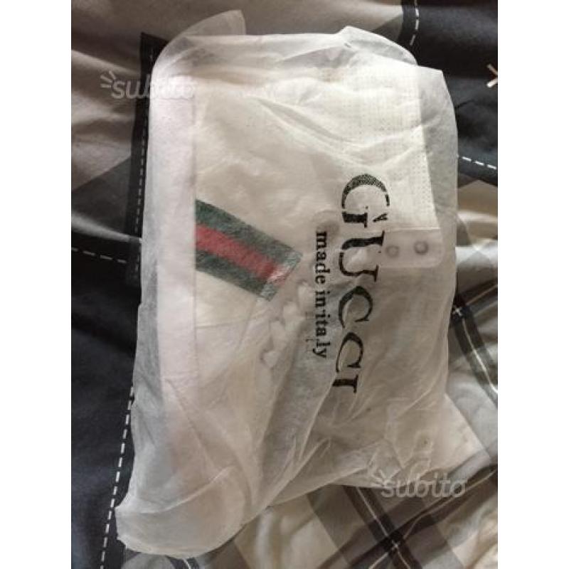 Sneaker GUCCI alta in pelle bianca 221825 ADFX0