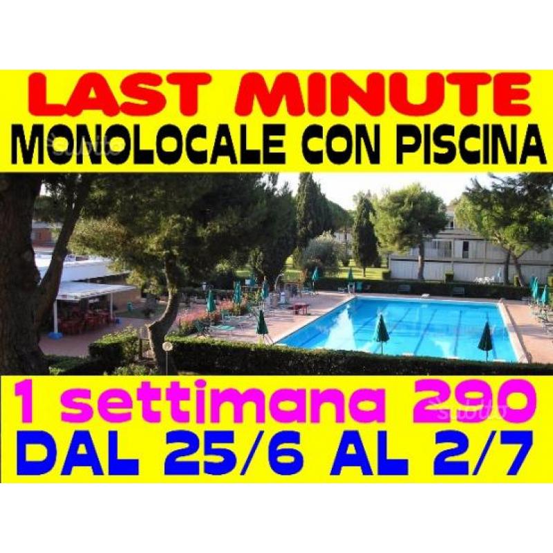 Mare Bibbona monolocale 4 posti 25/6--2/7 a 290