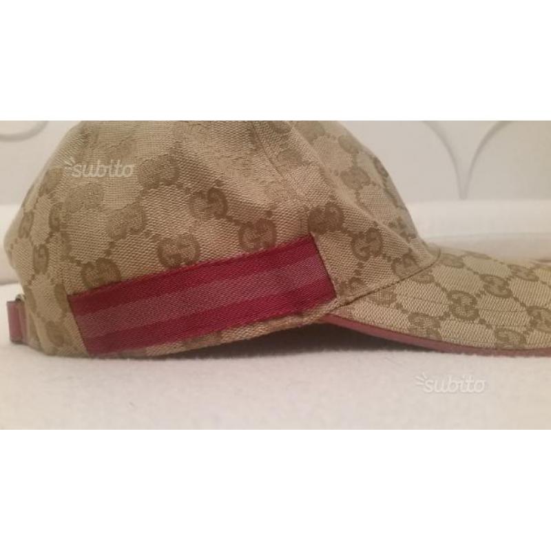 Cappellino Gucci Originale Bande rosa e fucsia