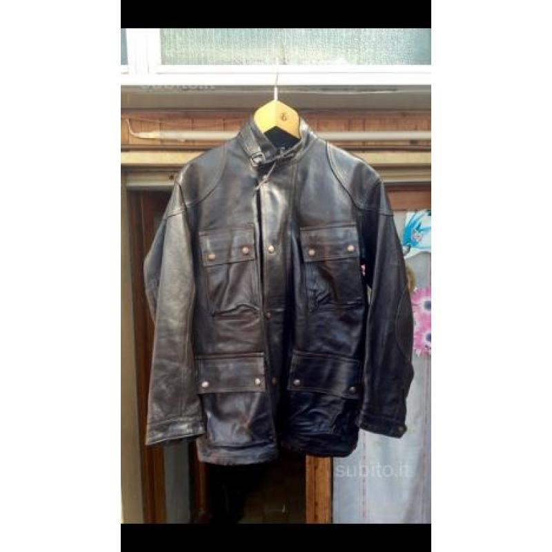 Giacca in pelle Cafe racer tg 54 simil Belstaff