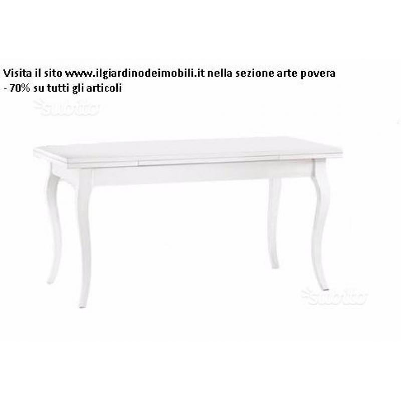 Tavolo classico shabby provenzale bianco,grezzo