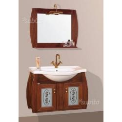 Mobile bagno con decori oro foglia avorio e oro